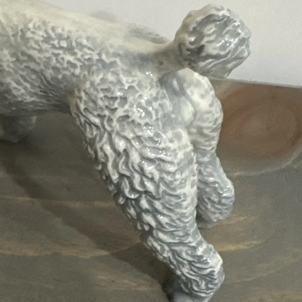 Excellent KERAMOS Wien Vienna Austria Blue STANDARD POODLE Dog Figurine Rare